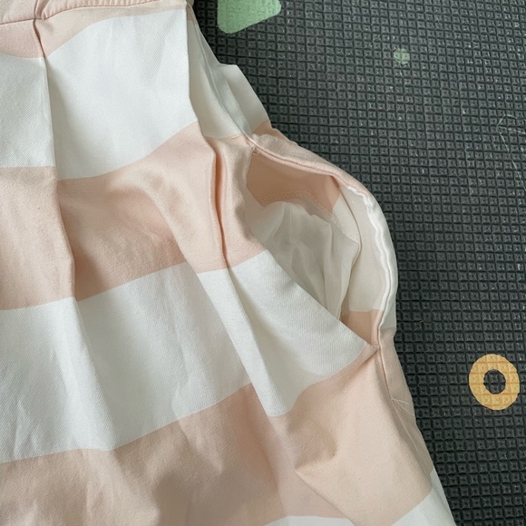 Gap Nude peachy Pink & white striped fit & flare summer dress size 0 - Picture 8 of 15